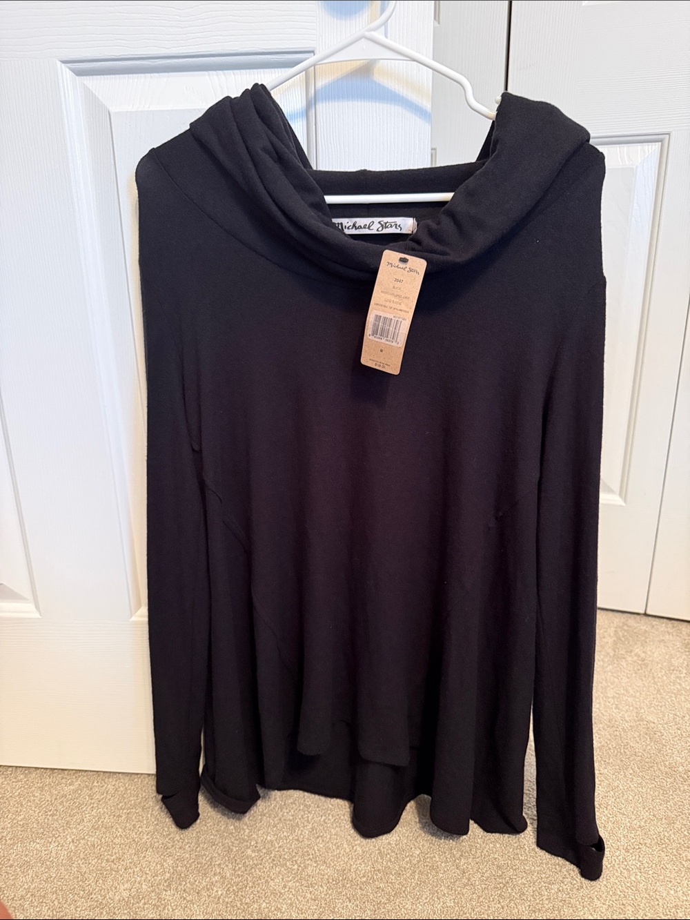Michael Stars Madison Brushed Long Sleeve Top - BLACK size medium NWT